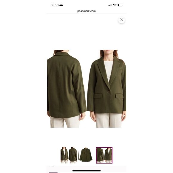 Vince Green Blazer Size 8 Tuscan Olive - Picture 4 of 11